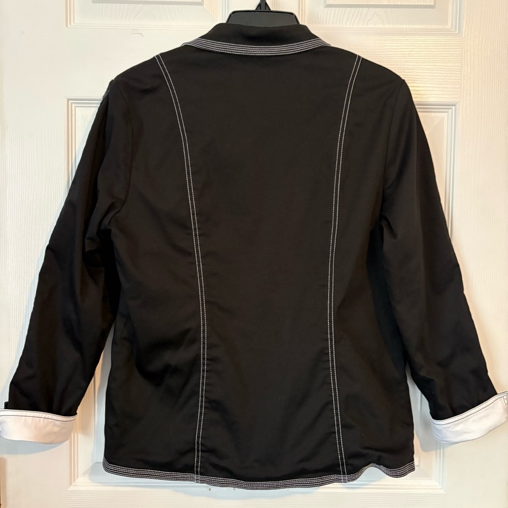 Reversible Black Jacket With White Stitching Wome… - image 2